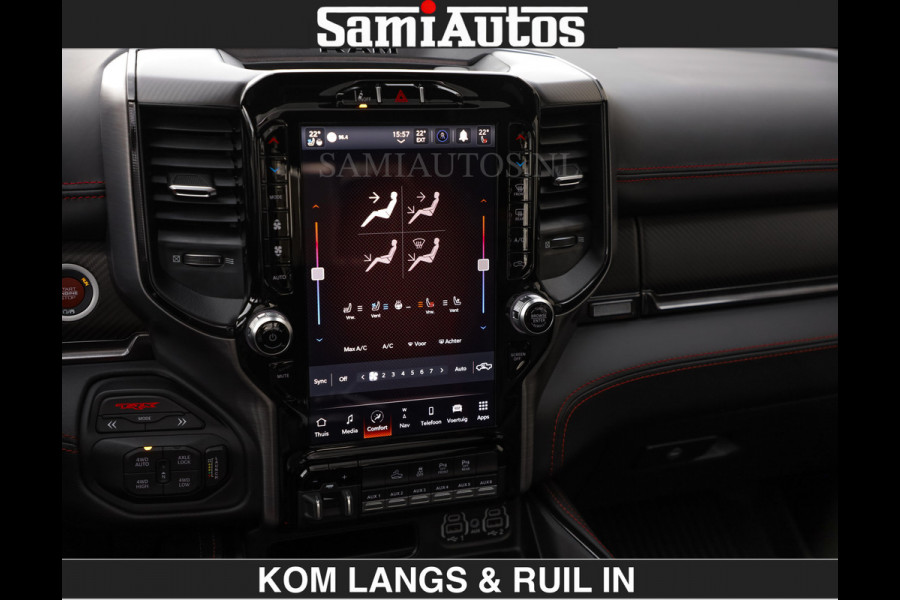 Dodge Ram TRX BLACK OPS HELLCAT | 6.2 V8 712PK SUPERCHARGER | RODE STIKSELS | FULLY LOADED | RAMBAR | CARBON | BLACK ON BLACK | CREW CAB | DUBBELE CABINE | 5 PERSOONS | De specialist in Amerikaanse pick‑ups in Nederland en Europa. Voorraad 2661 - 5444