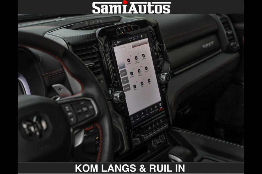 Dodge Ram TRX BLACK OPS HELLCAT | 6.2 V8 712PK SUPERCHARGER | RODE STIKSELS | FULLY LOADED | RAMBAR | CARBON | BLACK ON BLACK | CREW CAB | DUBBELE CABINE | 5 PERSOONS | De specialist in Amerikaanse pick‑ups in Nederland en Europa. Voorraad 2661 - 5444