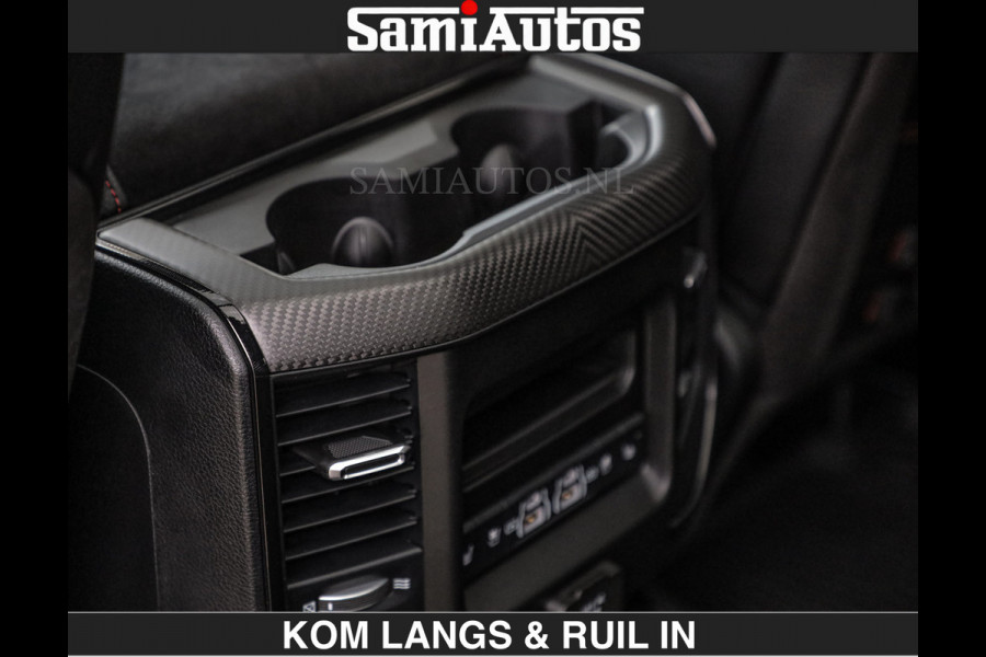 Dodge Ram TRX BLACK OPS HELLCAT | 6.2 V8 712PK SUPERCHARGER | RODE STIKSELS | FULLY LOADED | RAMBAR | CARBON | BLACK ON BLACK | CREW CAB | DUBBELE CABINE | 5 PERSOONS | De specialist in Amerikaanse pick‑ups in Nederland en Europa. Voorraad 2661 - 5444