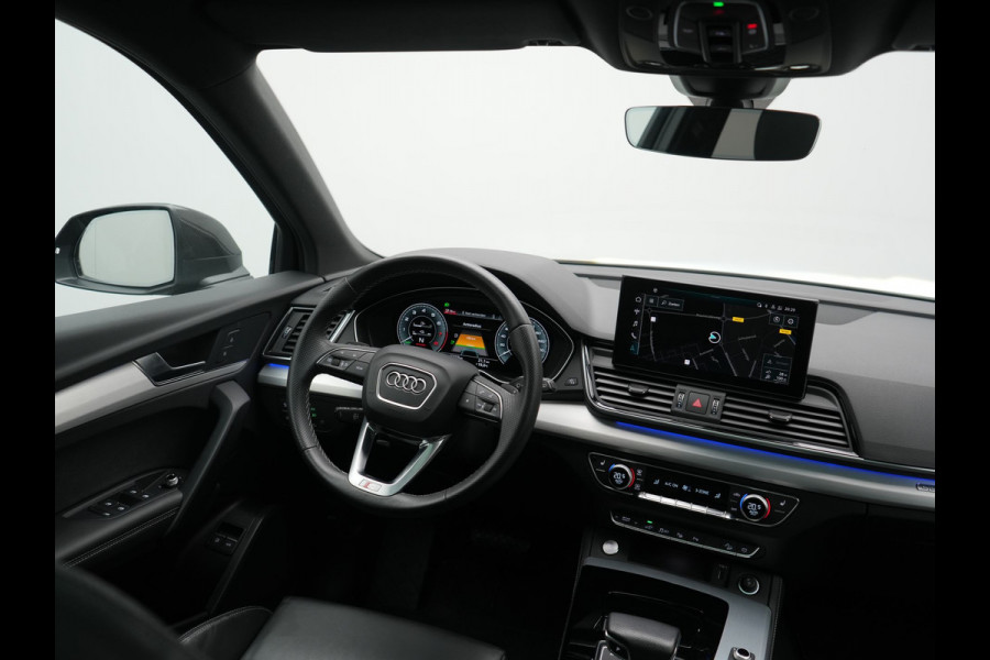 Audi Q5 Sportback 50 TFSI e 2x S Line PHEV 300pk Dealer O.H. | Trekhaak Af Fabriek | Panodak | 360 Camera | Matrix LED | Lederen Sportstoelen Verwarmd | Sfeerverlichting | Cruise Control | Navigatie | DAB | 20"L.M | Plug In Hybrid |