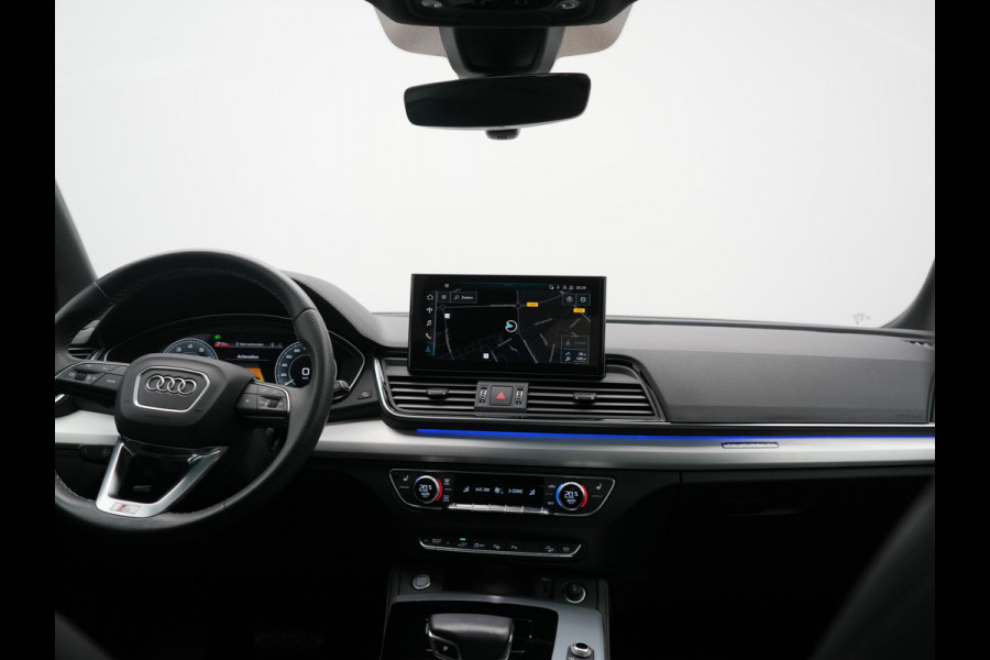 Audi Q5 Sportback 50 TFSI e 2x S Line PHEV 300pk Dealer O.H. | Trekhaak Af Fabriek | Panodak | 360 Camera | Matrix LED | Lederen Sportstoelen Verwarmd | Sfeerverlichting | Cruise Control | Navigatie | DAB | 20"L.M | Plug In Hybrid |