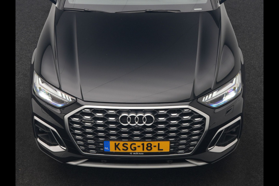 Audi Q5 Sportback 50 TFSI e 2x S Line PHEV 300pk Dealer O.H. | Trekhaak Af Fabriek | Panodak | 360 Camera | Matrix LED | Lederen Sportstoelen Verwarmd | Sfeerverlichting | Cruise Control | Navigatie | DAB | 20"L.M | Plug In Hybrid |