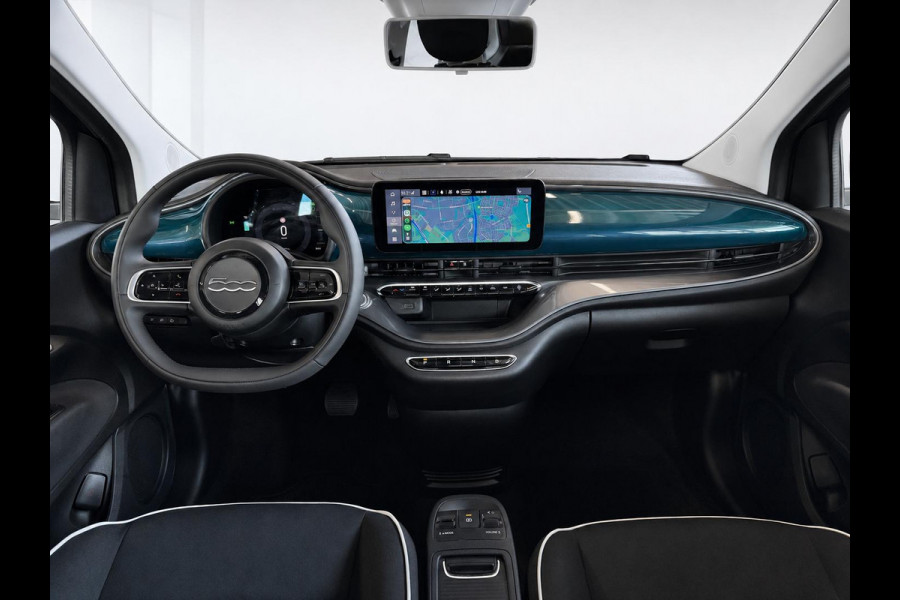 Fiat 500E 42 kWh Navigatie by Apple Carplay Android Auto camera Parkeersensoren rondom Dodehoekdetectie Cruise Control Stoelverwarming Keyless Entry Climate Control