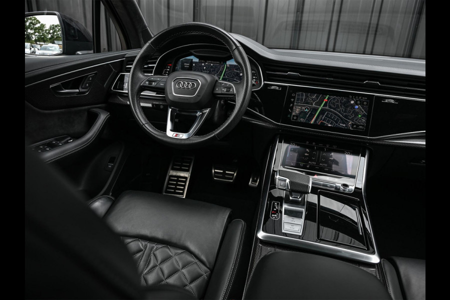 Audi Q7 4.0 TFSI SQ7 quattro Panoramadak | Keramische Remmen | Alcantara Hemel | Carbon Interieur | B&O | HUD | Luchtvering | Stoelverwarming V+A | Camera | Ambiance Interieur | Stuurverwarming | Achterasbesturing |