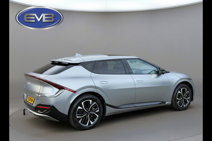Kia Ev6 GT-Line 77.4 kWh, mat grijs, panoramadak, trekhaak, rondom zicht camera,warmtepomp,1 e eigenaar, NL auto met nap