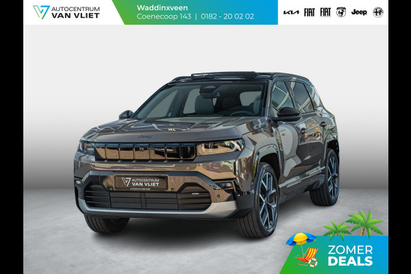 Jeep Compass First Edition 74 kWh | Adapt. Cruise | Camera | Carplay | 20" | Elektr. A-Klep | Navi | Winter Pack | Schuif/Kanteldak | Premium Pack | Conv. Pack | Warmtepomp