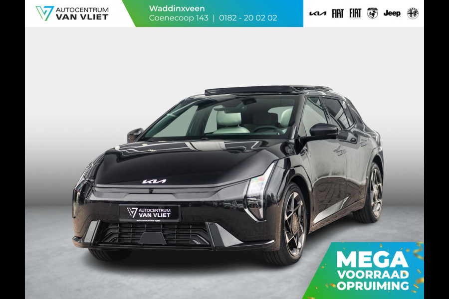 Kia EV4 GT-PlusLine 81.4 kWh | Direct leverbaar met veel korting| Full options | Navi. | Clima. | Adapt. Cruise. | Stoel&Stuur Verwarming | Glazen Schuif-/Kanteldak | Harman Kardon | Slimme Parkeerassistentie | Dodehoek Camera | GT-Line Vegan Lederen Stoelbekleding