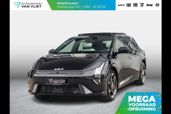 Kia EV4 GT-PlusLine 81.4 kWh | Direct leverbaar met veel korting| Full options | Navi. | Clima. | Adapt. Cruise. | Stoel&Stuur Verwarming | Glazen Schuif-/Kanteldak | Harman Kardon | Slimme Parkeerassistentie | Dodehoek Camera | GT-Line Vegan Lederen Stoelbekleding