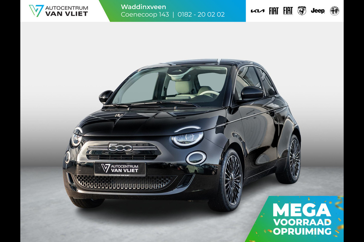 Fiat 500 Hybrid La Prima | Clima | LED | PDC | JBL Premium Audio | 17" | Camera | Canneloni Ivory/Piombo interieur