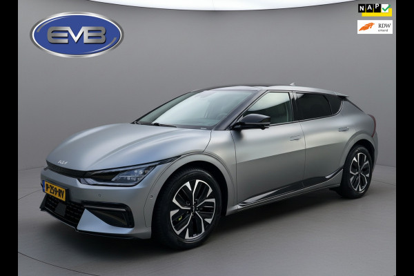Kia Ev6 GT-Line 77.4 kWh, mat grijs, panoramadak, trekhaak, rondom zicht camera,warmtepomp,1 e eigenaar, NL auto met nap
