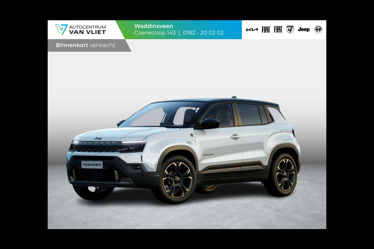 Jeep Avenger 85th Anniversary 54 kWh | Schuif\Kanteldak | Adapt. Cruise | Winter Pack | Convenience Pack | Elektr. A-Klep | Warmtepomp | Bicolore