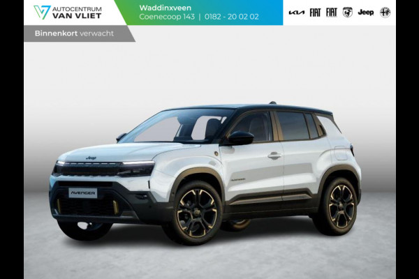 Jeep Avenger 85th Anniversary 54 kWh | Schuif\Kanteldak | Adapt. Cruise | Winter Pack | Convenience Pack | Elektr. A-Klep | Warmtepomp | Bicolore