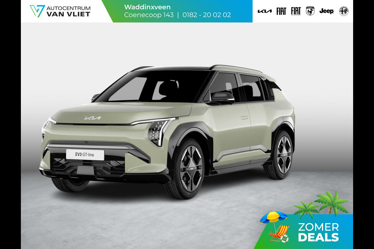 Kia EV3 GT-PlusLine 81.4 kWh | Schuif/kanteldak | Stoel&Stuur Verw. | Camera | Adapt. Cruise | HUD | 19" | Keyless