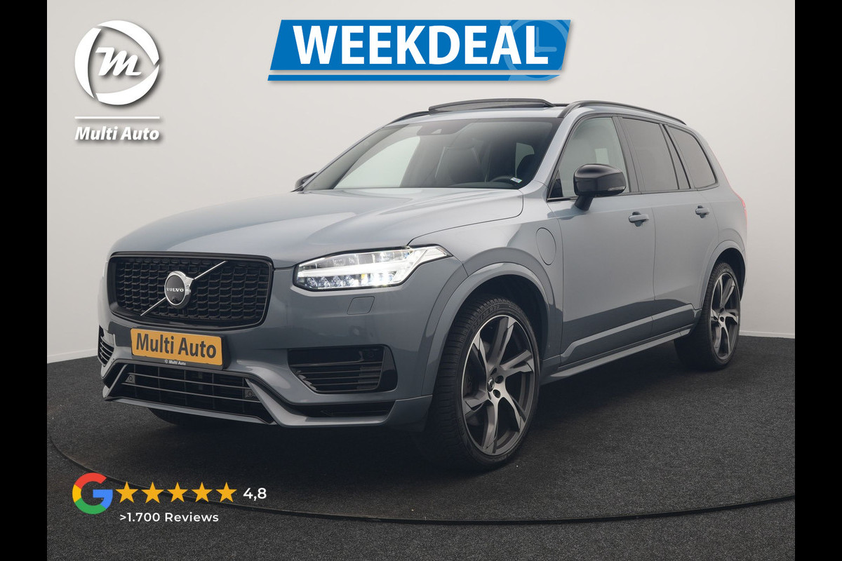 Volvo XC90 T8 Recharge AWD R-Design 7 Persoons Long Range PHEV 456pk Dealer O.H | Luchtvering | Trekhaak Af Fabriek | Panodak | 360 Camera | Adaptive Cruise | Harman  / Kardon | Alcantara Sportstoelen Memory & Verwarmd | Keyless | Pilot Assist | Apple Carplay | Stuur Verwarmd | BLIS | Adaptive LED | Navigatie | Virtual | DAB | 22"L.M | Plug In Hybrid |