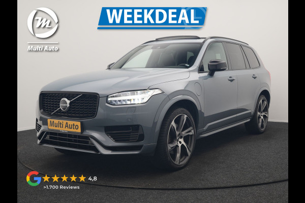 Volvo XC90 T8 Recharge AWD R-Design 7 Persoons Long Range PHEV 456pk Dealer O.H | Luchtvering | Trekhaak Af Fabriek | Panodak | 360 Camera | Adaptive Cruise | Harman  / Kardon | Alcantara Sportstoelen Memory & Verwarmd | Keyless | Pilot Assist | Apple Carplay | Stuur Verwarmd | BLIS | Adaptive LED | Navigatie | Virtual | DAB | 22"L.M | Plug In Hybrid |