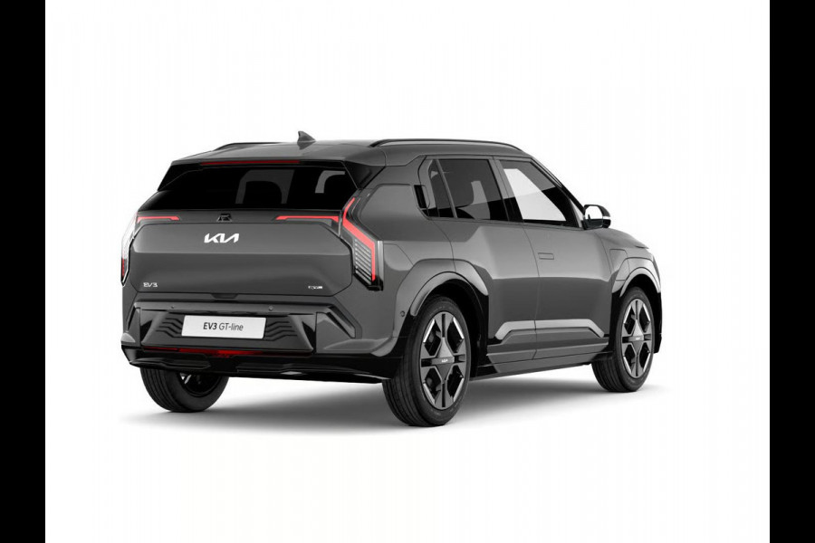 Kia EV3 GT-PlusLine 81.4 kWh | Actieprijs* | Navi. | Clima. | Adapt. Cruise. | Stoel&Stuur Verwarming | Glazen Kanteldak | Harman Kardon | Vegan Lederen Stoelbekleding 'GT-Line | Slimme Parkeerassistentie | Dodehoekcamera