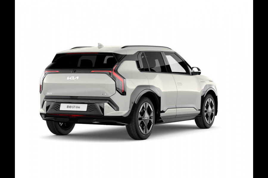 Kia EV3 GT-PlusLine 81.4 kWh | Actieprijs* | Navi. | Clima. | Adapt. Cruise. | Stoel&Stuur Verwarming | Glazen Kanteldak | Harman Kardon | Vegan Lederen Stoelbekleding 'GT-Line | Slimme Parkeerassistentie | Dodehoekcamera