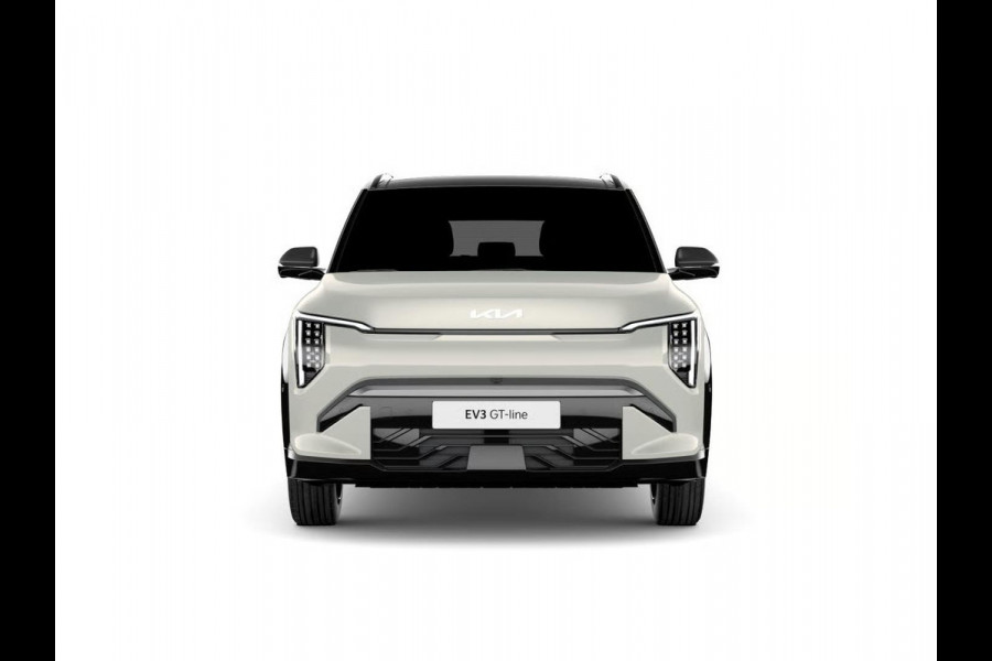Kia EV3 GT-PlusLine 81.4 kWh | Actieprijs* | Navi. | Clima. | Adapt. Cruise. | Stoel&Stuur Verwarming | Glazen Kanteldak | Harman Kardon | Vegan Lederen Stoelbekleding 'GT-Line | Slimme Parkeerassistentie | Dodehoekcamera