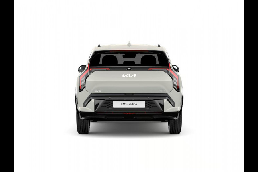 Kia EV3 GT-PlusLine 81.4 kWh | Actieprijs* | Navi. | Clima. | Adapt. Cruise. | Stoel&Stuur Verwarming | Glazen Kanteldak | Harman Kardon | Vegan Lederen Stoelbekleding 'GT-Line | Slimme Parkeerassistentie | Dodehoekcamera