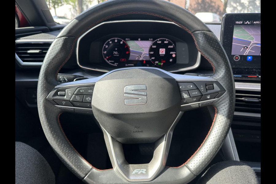 Seat Leon 1.5 eTSI FR VAN:22.900,- VOOR:19.877,- UW HERFSTVOORDEEL:3.023,- 150PK | STOEL + STUURVERWARMING |ACHTERUIT RIJ CAMERA | KEYLESS | DODEHOEK | APPLECARPLAY\AINDROID AUTO | TREKHAAK | RIJKLAAR GELEVERD MET 12 MND BOVAG GARANTIE | ADAP. CRUISE |