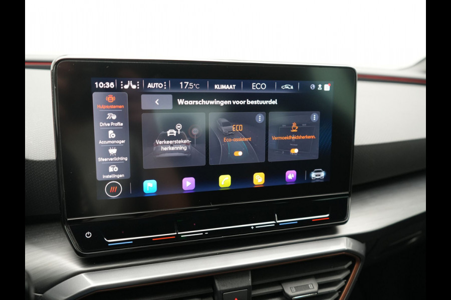 CUPRA Leon Sportstourer 1.4 e-Hybrid PHEV 245pk Dealer O.H | Trekhaak | Adaptive Cruise | Sportstoelen & Stuur Verwarmd | Apple Carplay | Sfeerverlichting | Keyless | Virtual | Navigatie | DAB | 19"L.M |