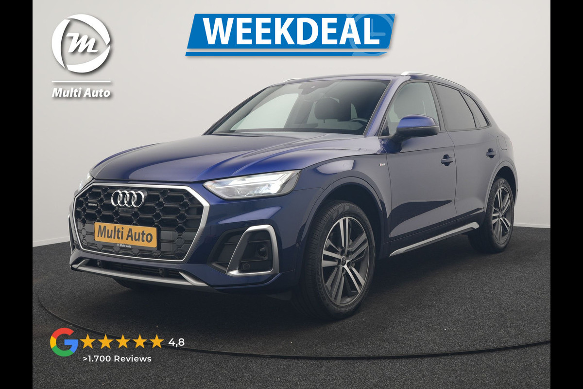 Audi Q5 55 TFSI e NIEUW MODEL 2x S Line PHEV 367pk Dealer O.H. | 360 Camera | Sportstoelen Verwarmd | Sfeerverlichting | 20"L.M | Virtual Cockpit | Cruise Control | Navigatie | DAB | Plug In Hybrid |