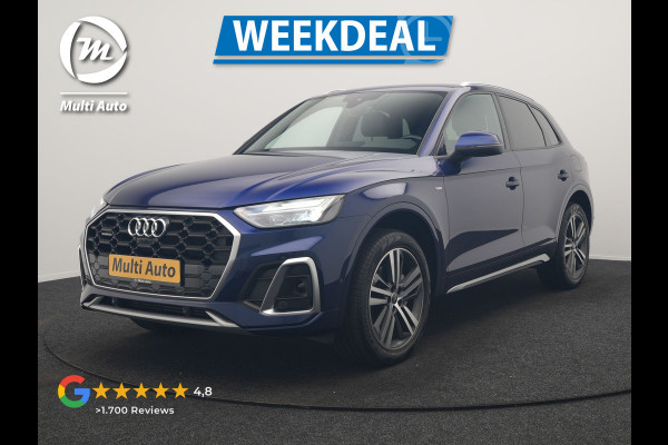 Audi Q5 55 TFSI e NIEUW MODEL 2x S Line PHEV 367pk Dealer O.H. | 360 Camera | Sportstoelen Verwarmd | Sfeerverlichting | 20"L.M | Virtual Cockpit | Cruise Control | Navigatie | DAB | Plug In Hybrid |