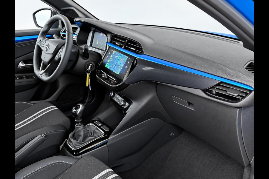 Opel Corsa 1.2 Turbo 100pk Facelift Navigatie By App Wireless Stoel en Stuurverwarming Parkeersensoren Airco Cruise Control Vertigo Black Roof  LMV Android Auto