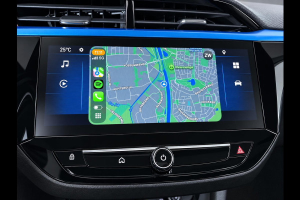 Opel Corsa 1.2 Turbo 100pk Facelift Navigatie By App Wireless Stoel en Stuurverwarming Parkeersensoren Airco Cruise Control Vertigo Black Roof  LMV Android Auto
