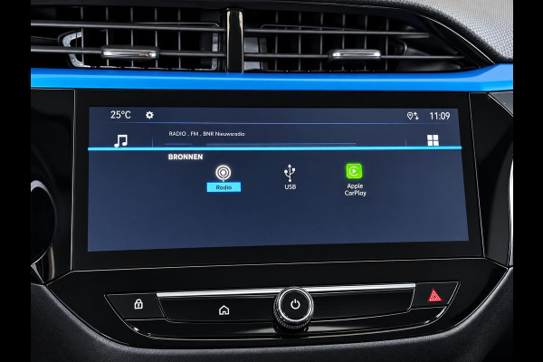 Opel Corsa 1.2 Turbo 100pk Facelift Navigatie By App Wireless Stoel en Stuurverwarming Parkeersensoren Airco Cruise Control Vertigo Black Roof  LMV Android Auto