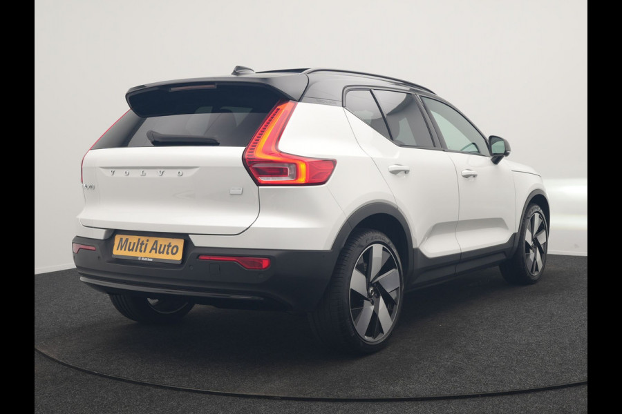 Volvo XC40 Recharge Ultimate 69 kWh 231pk Dealer O.H. | Panodak | Warmtepomp | 360 Camera | Adaptive Cruise | Harman / Kardon | Sportstoelen Memory & Verwarmd | Blis | Keyless | Pilot Assist | Apple Carplay | Stuur Verwarmd | Google Assistent &  | 20"L.M |