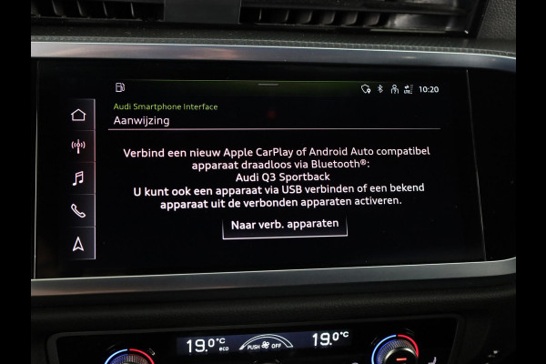 Audi Q3 Sportback 35 TFSI S Edition 150pk | Parkeer pakket | Apple Carplay/Android Auto | Climate control | Full-LED koplampen | Navigatiesysteem full map + hard disk | S Line exterieur en interieur | Lichtmetalen velgen 10-spaaks 19" | Voorstoelen verwarmd