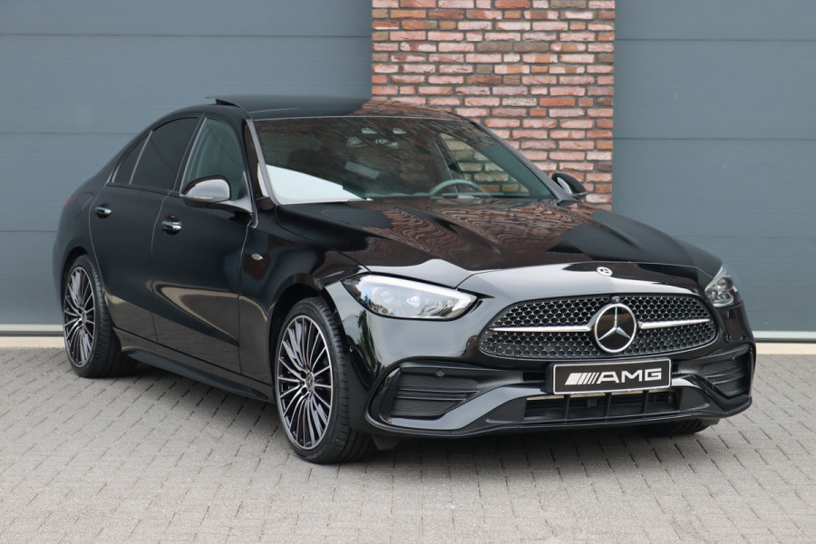 Mercedes-Benz C-Klasse 400 e 4MATIC AMG Line | Distronic+ | Panoramadak | Nappa Leder | Burmester | Memory | Digital Light | HUD | Verwarmd Stuurwiel | Keyless Go | Surround Camera |
