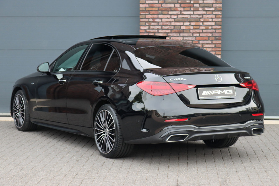 Mercedes-Benz C-Klasse 400 e 4MATIC AMG Line | Distronic+ | Panoramadak | Nappa Leder | Burmester | Memory | Digital Light | HUD | Verwarmd Stuurwiel | Keyless Go | Surround Camera |