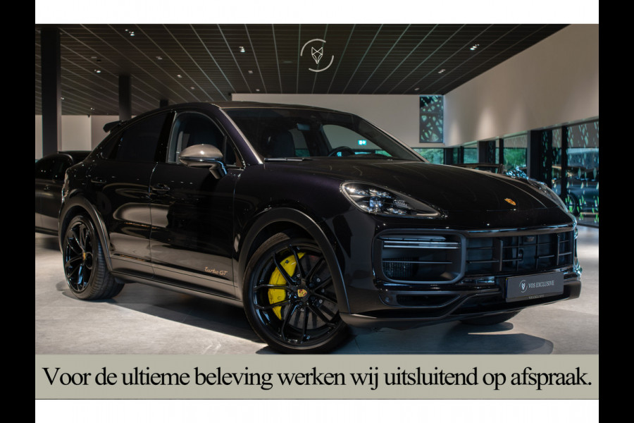 Porsche Cayenne Coupé 4.0 Turbo GT Carbon|Manufaktur|Ceramic|Burmester 3D|Stoelventilatie|18-voudig|Innodrive|Softclose|360°|Keyless|HUD|Approved t/m 06-08-2027|New service