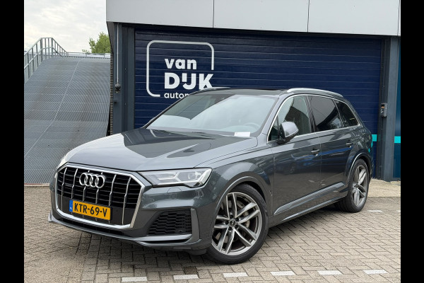 Audi Q7 55 TFSI e quattro Pro Line S Panoramadak Luchtvering 21 inch velgen Bang en Olufsen 3D Zwarte hemel Trekhaak Camera Sportstoelen Deels leder