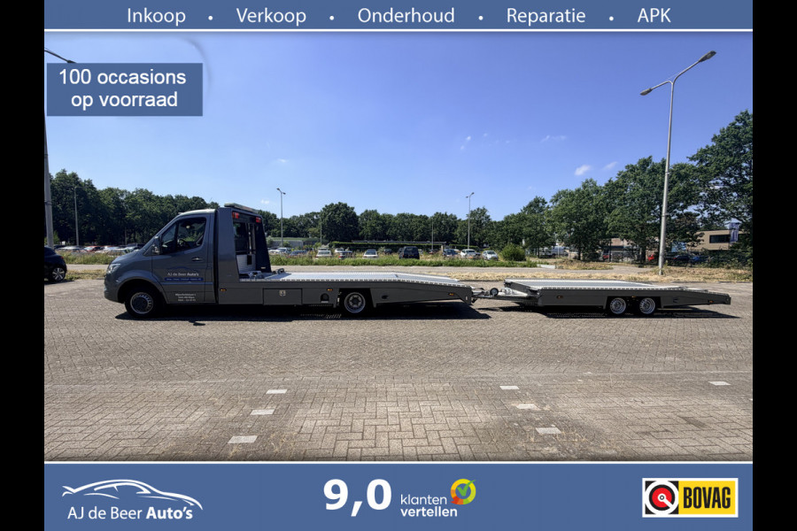 Mercedes-Benz Sprinter 519 3.0 CDI L3 EURO VI-D Tijhof Aluliner oprijwagen full optie met aanhanger