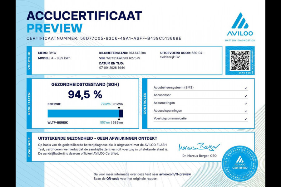 BMW i4 M50 High Executive 84 kWh | SOH 94.5% | Leder | Adaptive cruise | M-Sport stoelen | Head up | 360 camera | Memory | Stuur/stoel verwarming | M-sport stuur |
