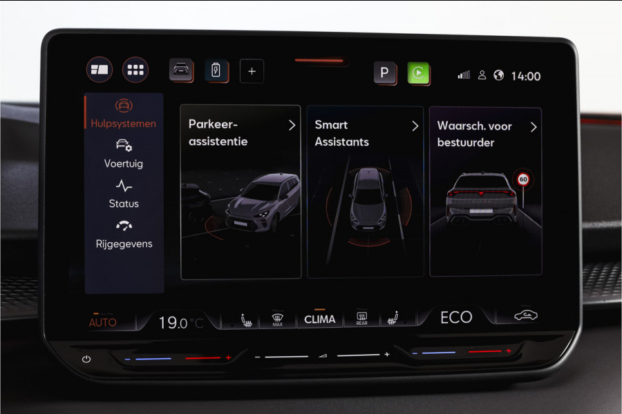 CUPRA Terramar 1.5 TSI e-Hybrid 272 PK VZ Performance | S/K-Panodak | Elek. Trekhaak | Matrix LED | Sennheiser | Elek. stoelen | Adapt. Cruise | Stoel-+Stuurverw. | 360 Camera | NAV+App. Connect | ECC | LM 20" | 5054