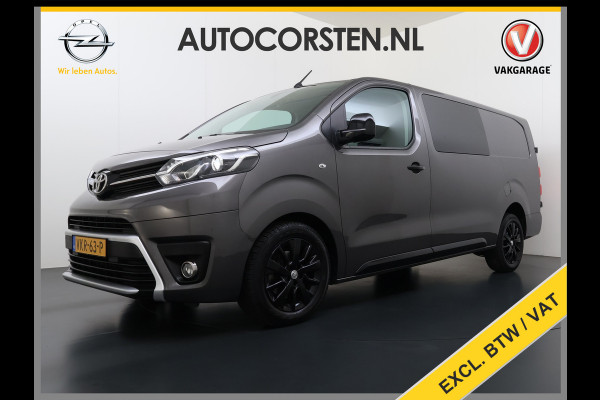 Toyota ProAce Worker 2.0D-4D L3H1 Dubbele Cabine 5-Persoons Ecc 3D-Navi Apple Carplay Android Auto Bluetooth Black Line Long DC Cruise Control Lmv Regen-Lichtsensor led Privacy Glas Schuifdeur 1e Eigenaar Dealeronderhouden Origineel Nederlandse Auto