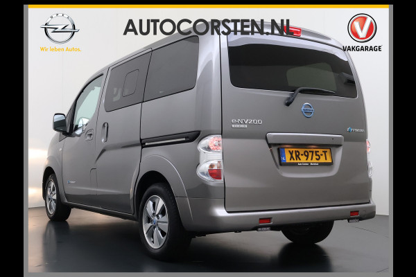 Nissan e-NV200 Evalia 40kWh Automaat 2X Schuifdeur 5-Persoons SOH 89% Camera Stoel+Stuurverwarming Navi DAB Connect Edition Regen-Lichtsensor Cruise Control Bluetooth Privacy Glas Isofix Lmv 15" 1e Eigenaar Dealeronderhouden Origineel Nederlandse Auto