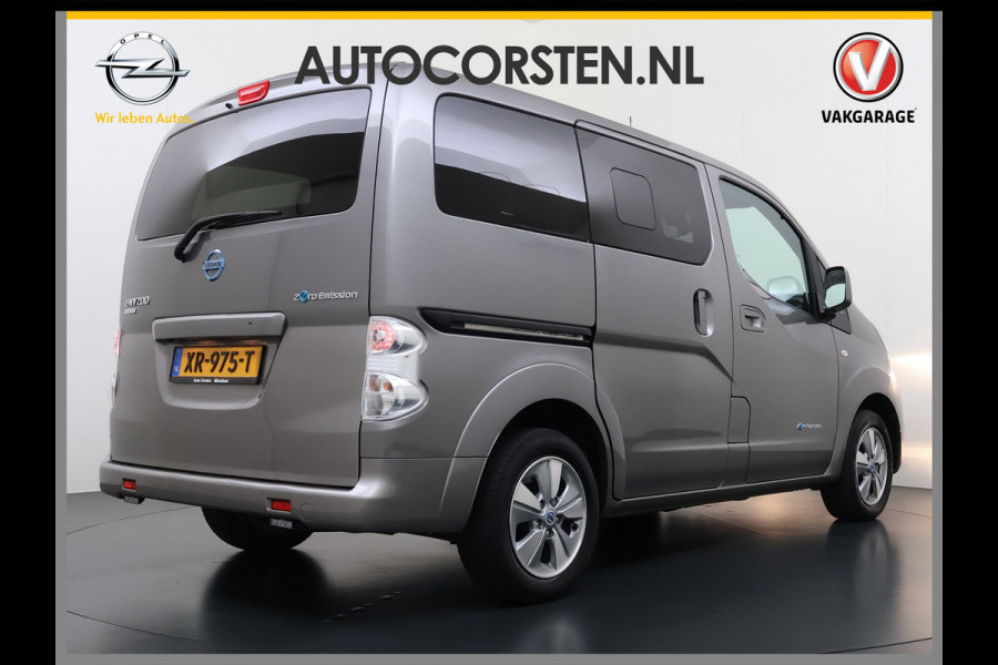 Nissan e-NV200 Evalia 40kWh Automaat 2X Schuifdeur 5-Persoons SOH 89% Camera Stoel+Stuurverwarming Navi DAB Connect Edition Regen-Lichtsensor Cruise Control Bluetooth Privacy Glas Isofix Lmv 15" 1e Eigenaar Dealeronderhouden Origineel Nederlandse Auto
