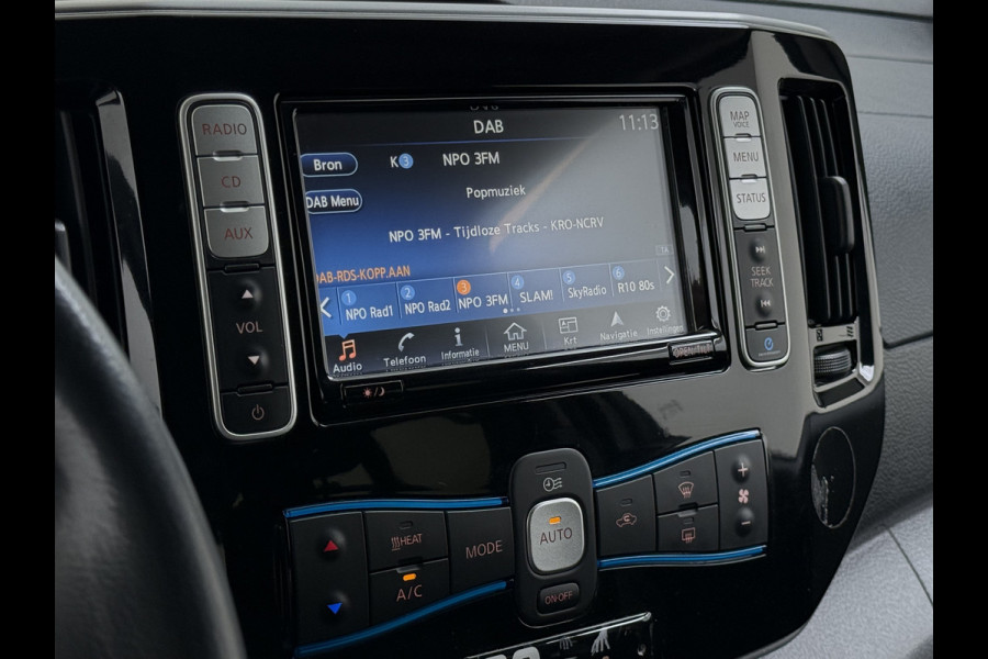 Nissan e-NV200 Evalia 40kWh Automaat 2X Schuifdeur 5-Persoons SOH 89% Camera Stoel+Stuurverwarming Navi DAB Connect Edition Regen-Lichtsensor Cruise Control Bluetooth Privacy Glas Isofix Lmv 15" 1e Eigenaar Dealeronderhouden Origineel Nederlandse Auto