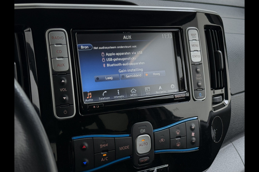 Nissan e-NV200 Evalia 40kWh Automaat 2X Schuifdeur 5-Persoons SOH 89% Camera Stoel+Stuurverwarming Navi DAB Connect Edition Regen-Lichtsensor Cruise Control Bluetooth Privacy Glas Isofix Lmv 15" 1e Eigenaar Dealeronderhouden Origineel Nederlandse Auto