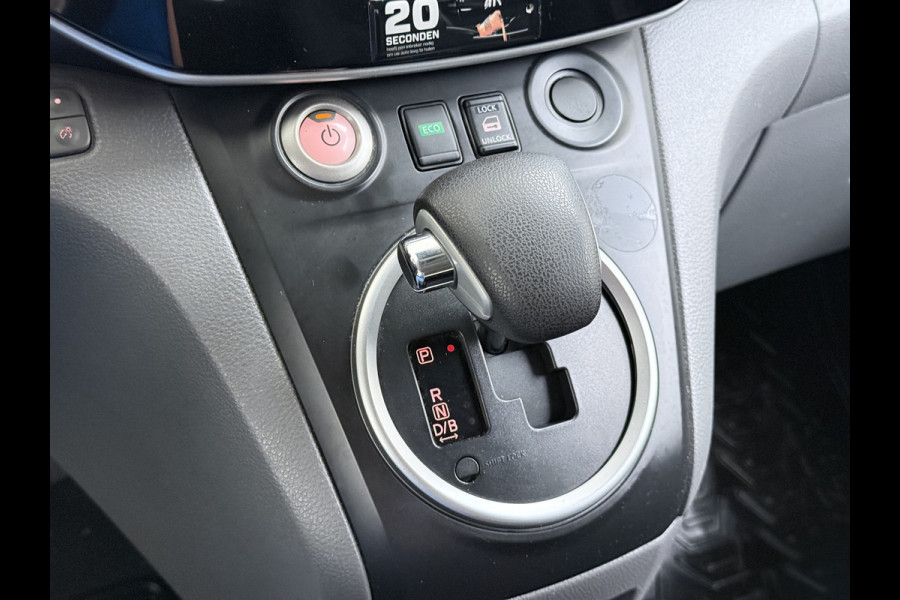 Nissan e-NV200 Evalia 40kWh Automaat 2X Schuifdeur 5-Persoons SOH 89% Camera Stoel+Stuurverwarming Navi DAB Connect Edition Regen-Lichtsensor Cruise Control Bluetooth Privacy Glas Isofix Lmv 15" 1e Eigenaar Dealeronderhouden Origineel Nederlandse Auto