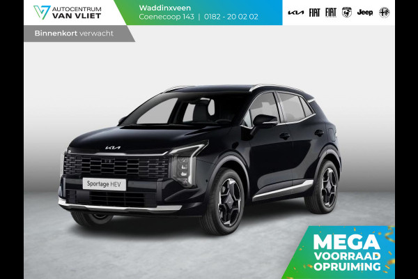 Kia Sportage 1.6 T-GDi Hybrid Black Edition Advanced | Actieprijs* | Navi. | Clima. | Adapt. Cruise. | Stoel&Stuur Verwarming | Panodak | Dodehoekassistentie | Black Edition Zwart Suede/Leder Bekleding