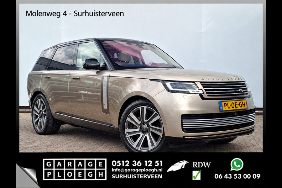 Land Rover Range Rover P510e SV PHEV 4WS 4xMassage Chauffeurspakket Signature Trekhaak Zonsondergang Goud Meridian
