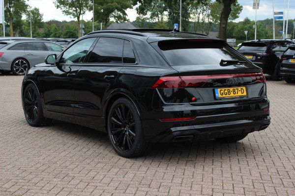 Audi Q8 60 TFSI e quattro Pro Line S Competition / SoH 95,9% / Trekhaak / Panoramadak / 360Camera / Head-up / B&O / Softclose / Achterasbesturing / 23'' / Laser LED / Keyless / Carbon intr. / Massage+Ventilatie / RS Seats / Dodehoek /  DAB