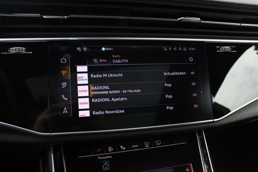 Audi Q8 60 TFSI e quattro Pro Line S Competition / SoH 95,9% / Trekhaak / Panoramadak / 360Camera / Head-up / B&O / Softclose / Achterasbesturing / 23'' / Laser LED / Keyless / Carbon intr. / Massage+Ventilatie / RS Seats / Dodehoek /  DAB
