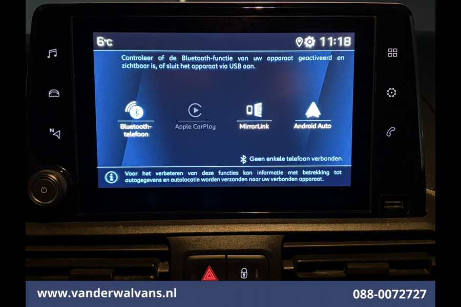 Peugeot Partner 1.5 BlueHDI 102pk L2H1 Euro6 Airco | 3-Zits | Apple Carplay | Camera | Cruisecontrol | Trekhaak Android Auto, Parkeersensoren, Bijrijdersbank